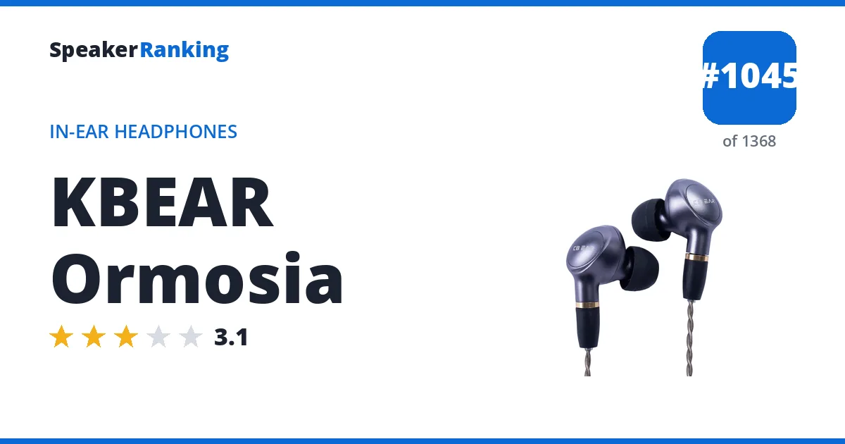 KBEAR Ormosia - ranked #1046 of 1369 In-Ear Headphones · Editor's rating 3.1/5