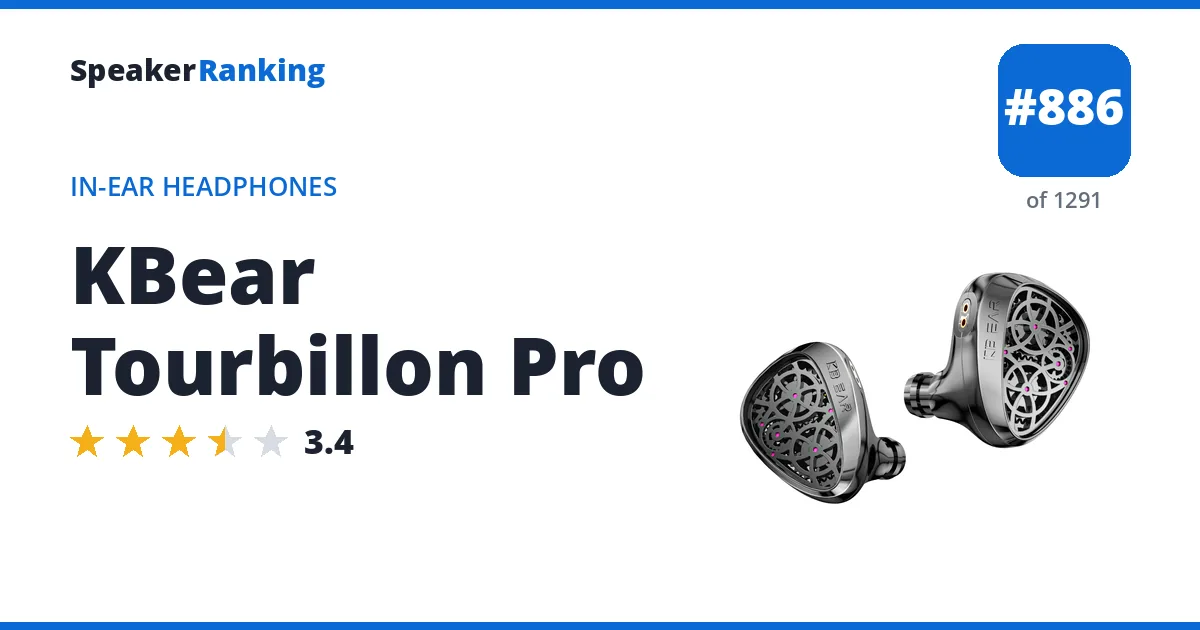 KBear Tourbillon Pro - ranked #886 of 1291 In-Ear Headphones · Editor's rating 3.4/5