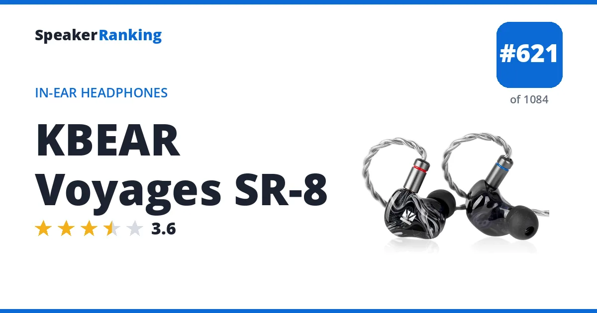 KBEAR Voyages SR-8 - ranked #621 of 1084 In-Ear Headphones · Editor's rating 3.6/5