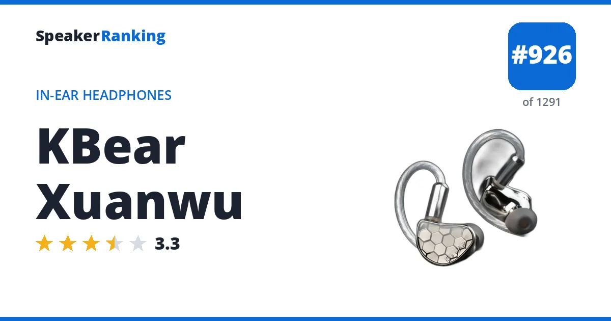 KBear Xuanwu - ranked #926 of 1291 In-Ear Headphones · Editor's rating 3.3/5