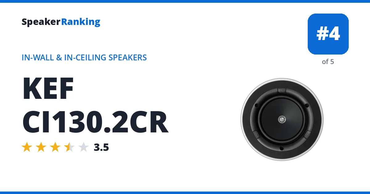 KEF CI130.2CR - ranked #4 of 5 In-Wall & In-Ceiling Speakers · Editor's rating 3.5/5