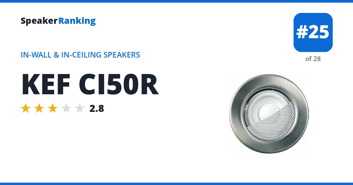 KEF CI50R - ranked #25 of 28 In-Wall & In-Ceiling Speakers · Editor's rating 2.8/5
