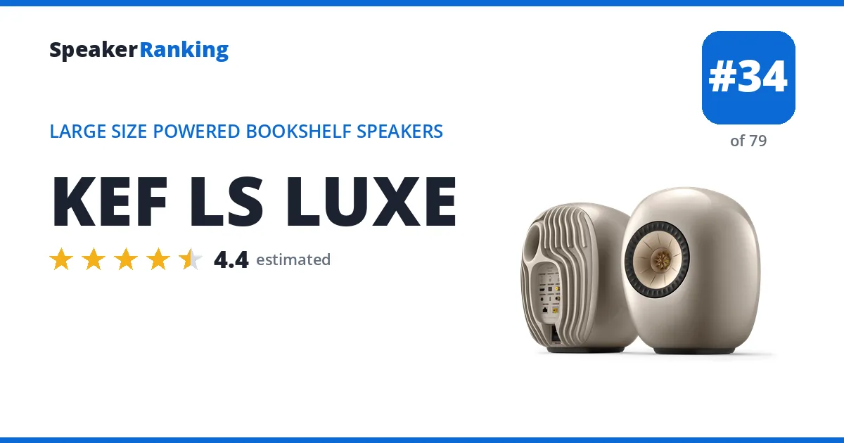 KEF LS LUXE - ranked #34 of 79 Large Size Powered Bookshelf Speakers · Editor's rating 4.4/5