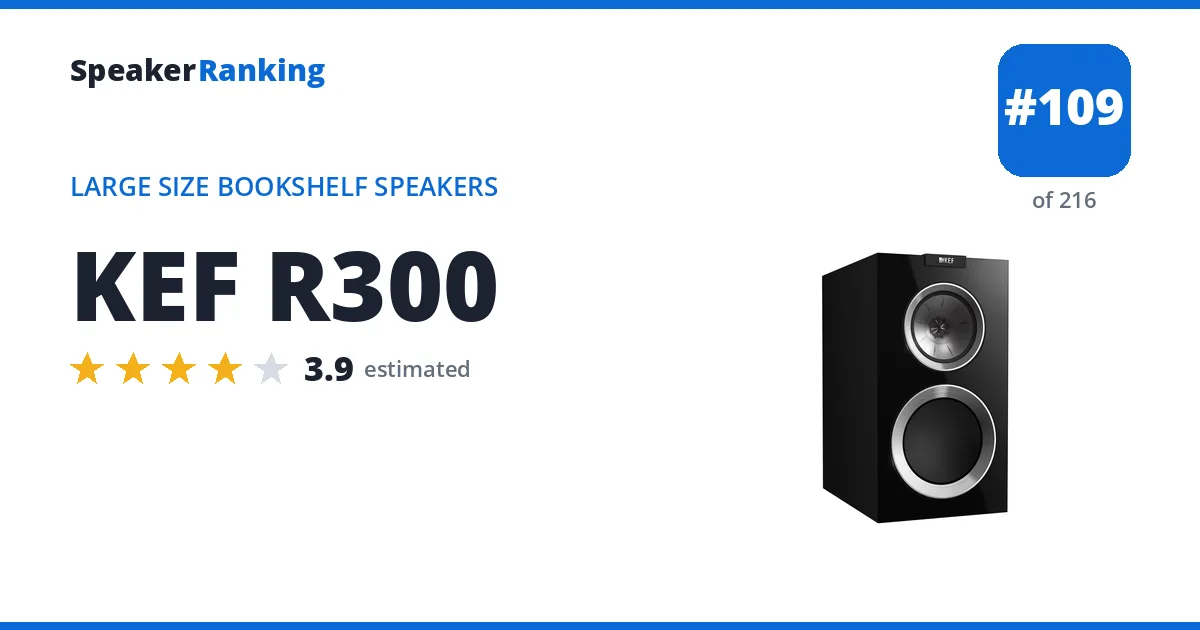 KEF R300 - ranked #109 of 216 Large Size Bookshelf Speakers · Editor's rating 3.9/5