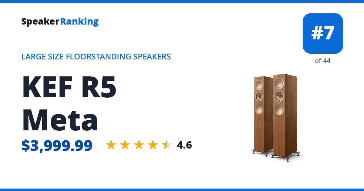 KEF R5 Meta - ranked #7 of 44 Large Size Floorstanding Speakers · Editor's rating 4.6/5