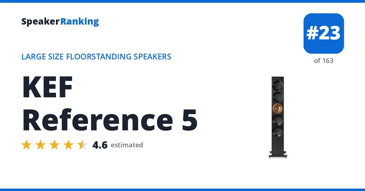 KEF Reference 5 - ranked #23 of 163 Large Size Floorstanding Speakers · Editor's rating 4.6/5