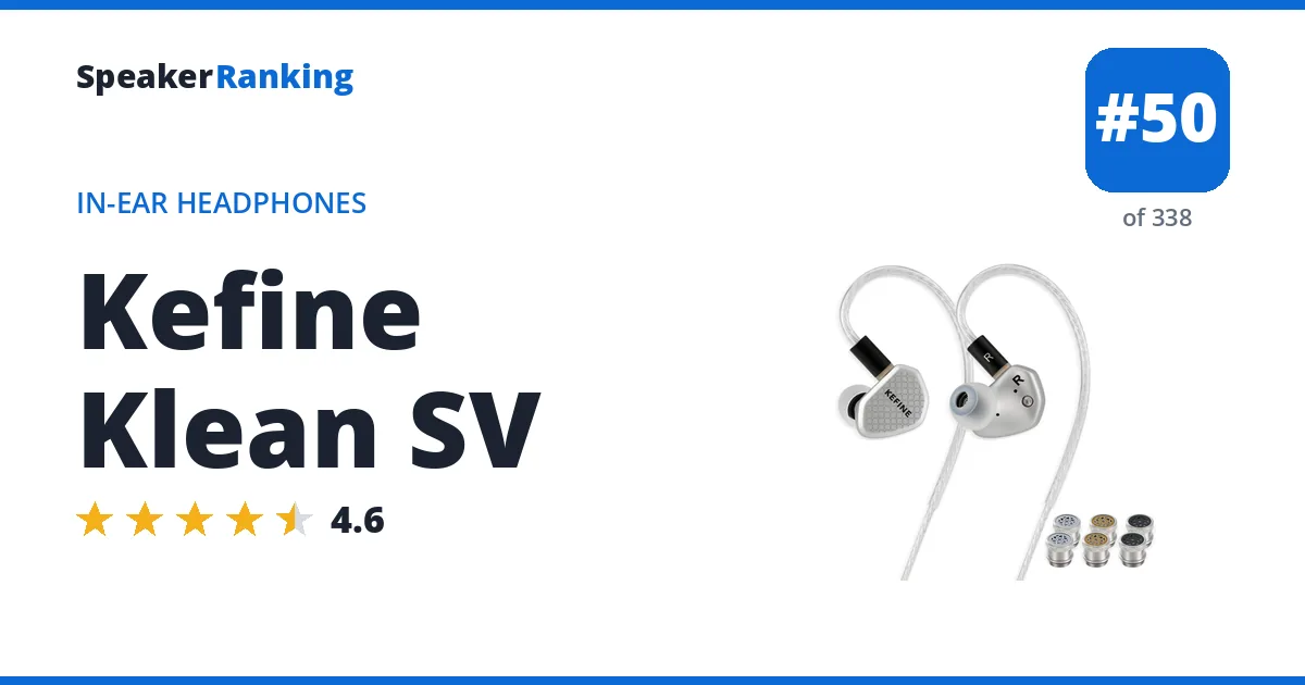 Kefine Klean SV - ranked #50 of 297 In-Ear Headphones · Editor's rating 4.6/5