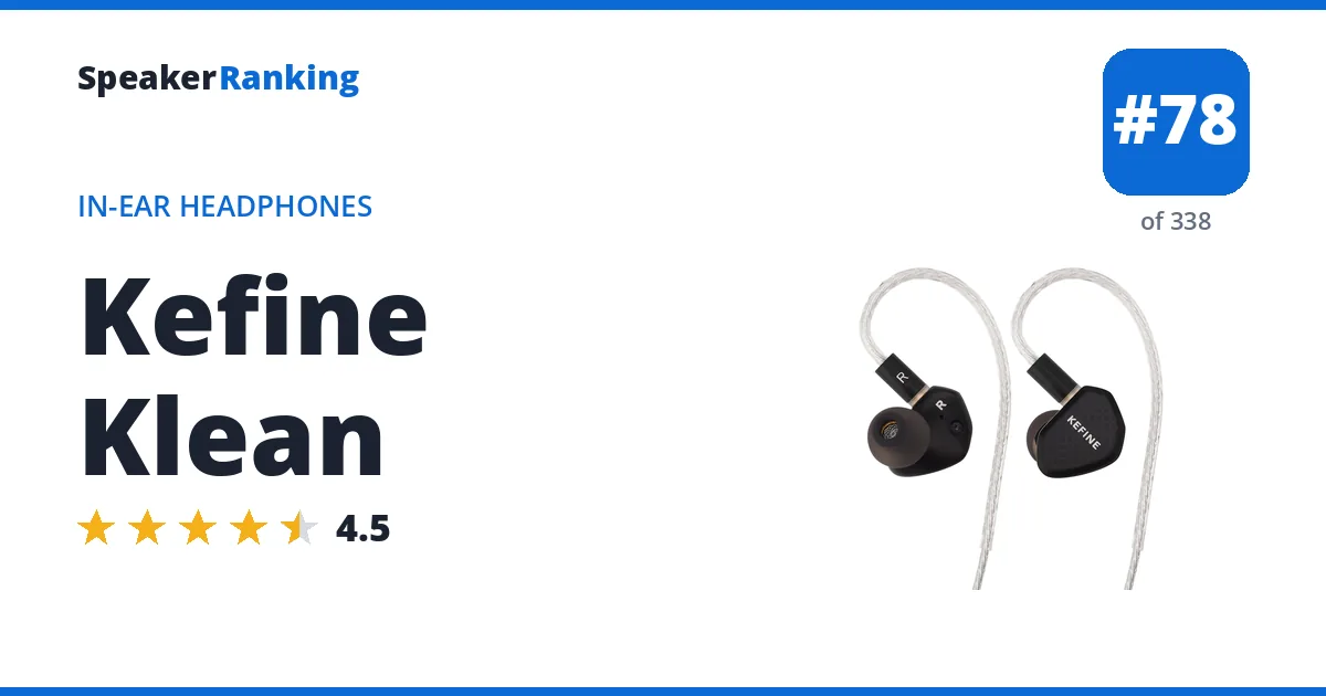 Kefine Klean - ranked #78 of 297 In-Ear Headphones · Editor's rating 4.5/5