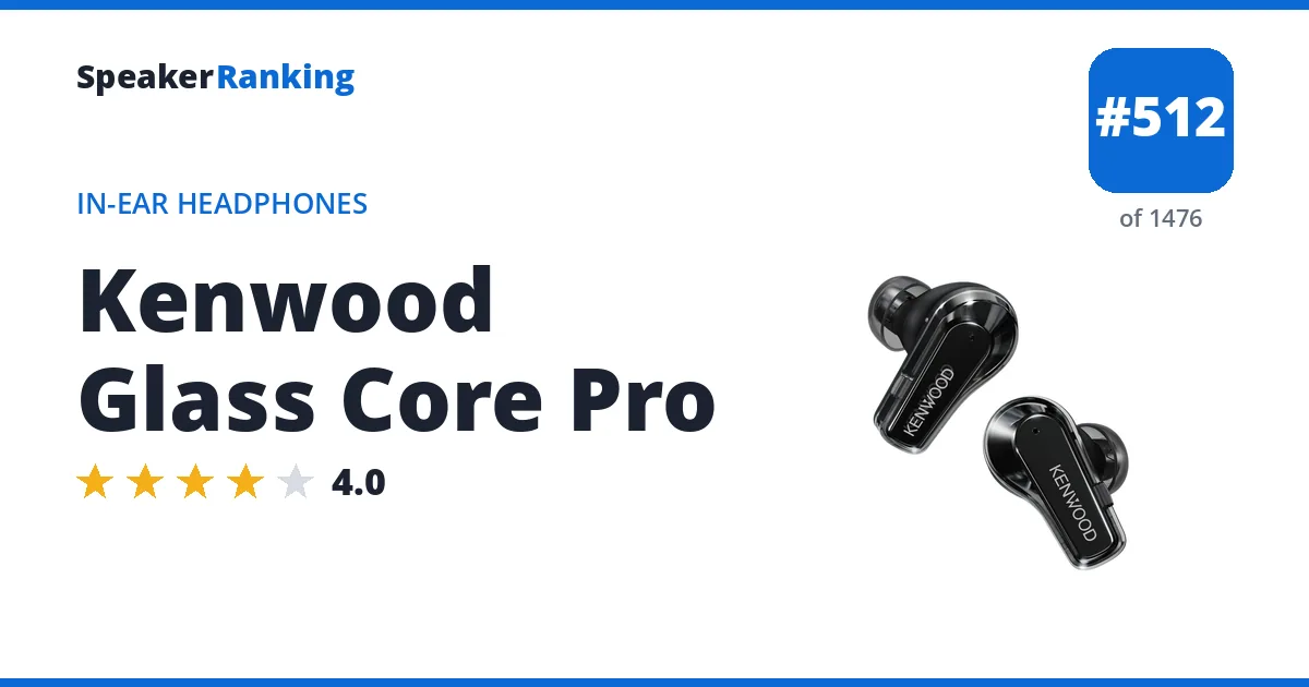 Kenwood Glass Core Pro - ranked #512 of 1476 In-Ear Headphones · Editor's rating 4/5