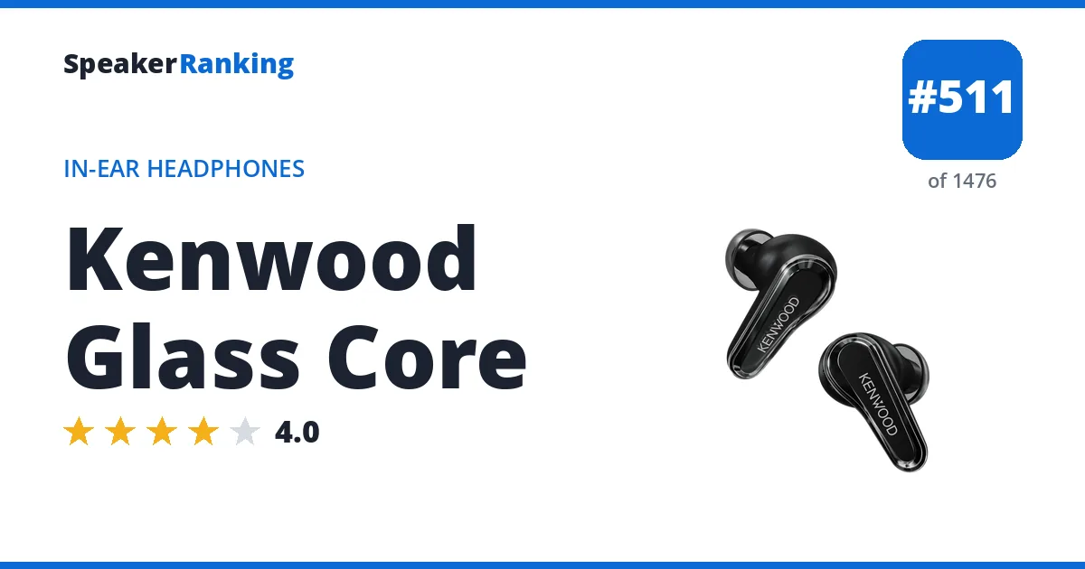 Kenwood Glass Core - ranked #511 of 1476 In-Ear Headphones · Editor's rating 4/5