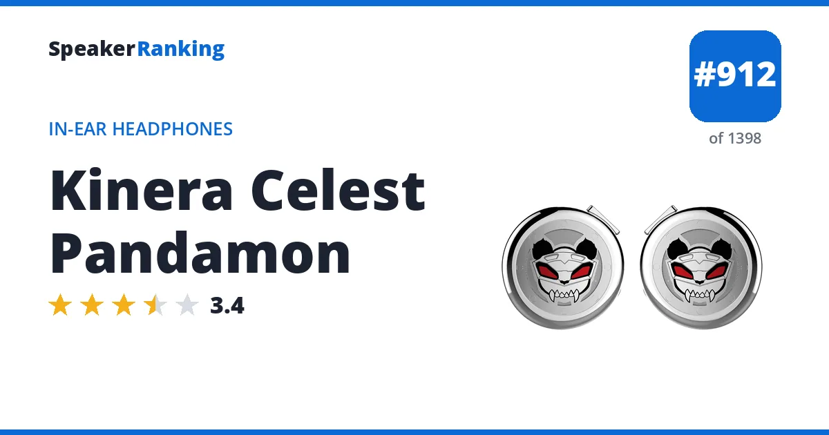 Kinera Celest Pandamon - ranked #912 of 1398 In-Ear Headphones · Editor's rating 3.4/5