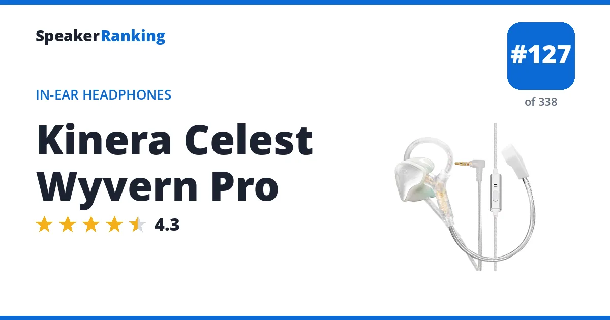 Kinera Celest Wyvern Pro - ranked #127 of 297 In-Ear Headphones · Editor's rating 4.3/5