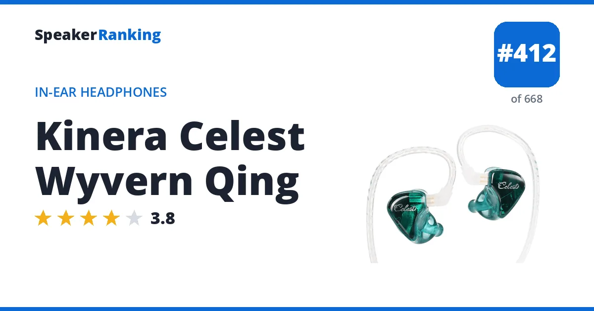 Kinera Celest Wyvern Qing - ranked #412 of 668 In-Ear Headphones · Editor's rating 3.8/5