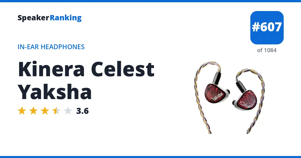 Kinera Celest Yaksha - ranked #598 of 1061 In-Ear Headphones · Editor's rating 3.6/5