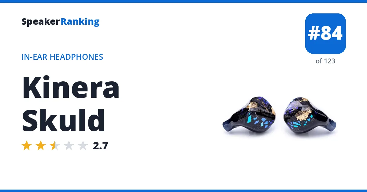 Kinera Skuld - ranked #82 of 115 In-Ear Headphones · Editor's rating 2.7/5