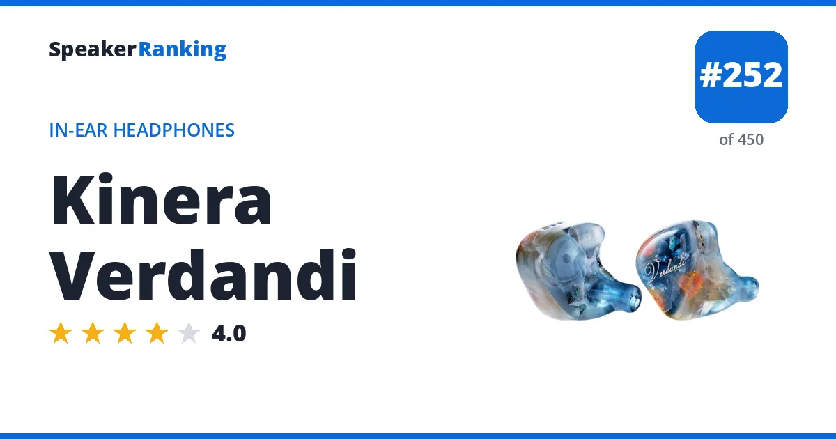 Kinera Verdandi - ranked #252 of 450 In-Ear Headphones · Editor's rating 4/5