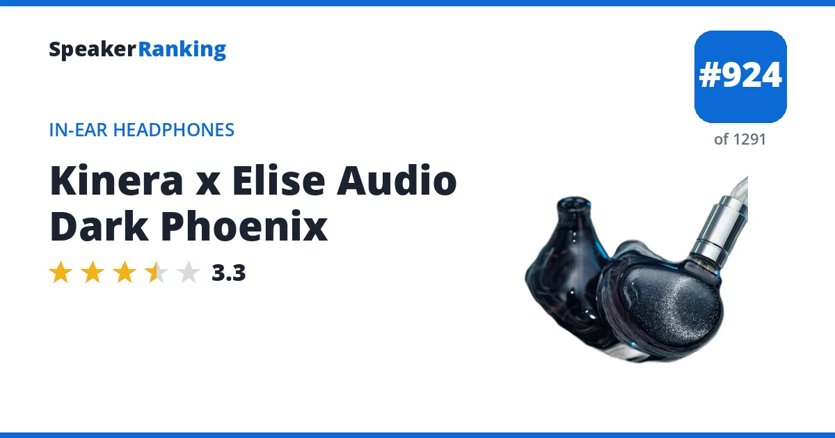 Kinera x Elise Audio Dark Phoenix - ranked #924 of 1291 In-Ear Headphones · Editor's rating 3.3/5