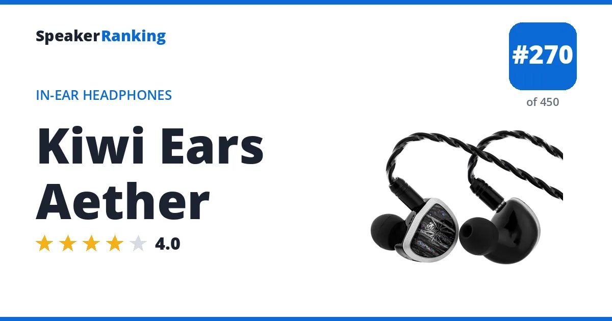 Kiwi Ears Aether - ranked #270 of 450 In-Ear Headphones · Editor's rating 4/5