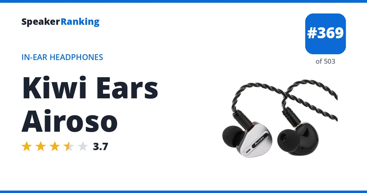 Kiwi Ears Airoso - ranked #353 of 487 In-Ear Headphones · Editor's rating 3.7/5