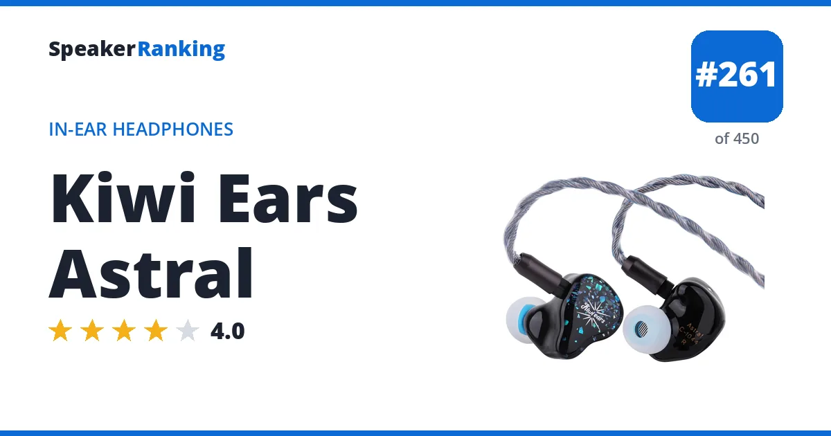Kiwi Ears Astral - ranked #261 of 450 In-Ear Headphones · Editor's rating 4/5