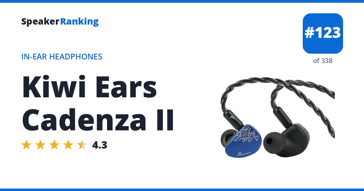 Kiwi Ears Cadenza II - ranked #123 of 297 In-Ear Headphones · Editor's rating 4.3/5