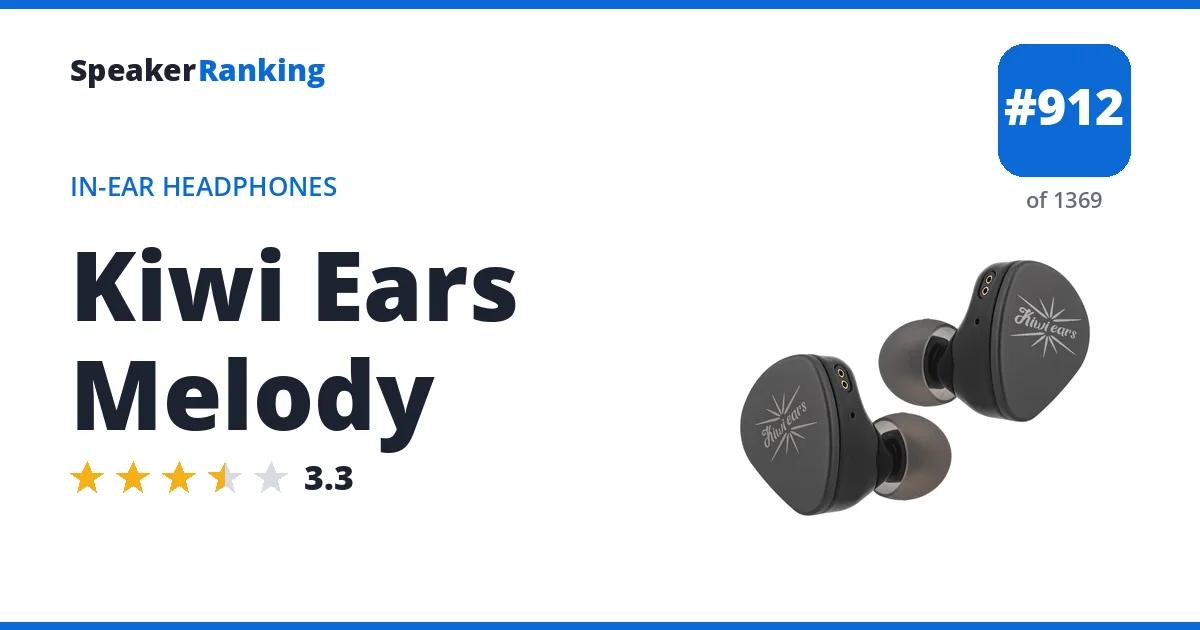 Kiwi Ears Melody - ranked #912 of 1369 In-Ear Headphones · Editor's rating 3.3/5