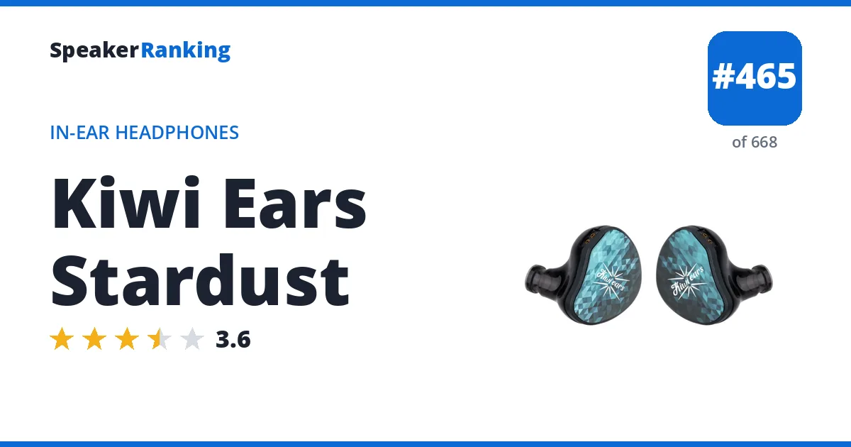 Kiwi Ears Stardust - ranked #461 of 657 In-Ear Headphones · Editor's rating 3.6/5