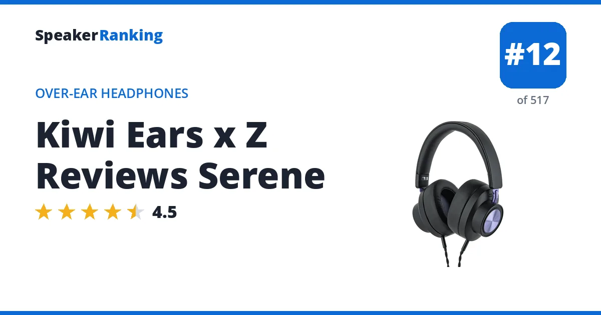 Kiwi Ears x Z Reviews Serene - ranked #12 of 512 Over-Ear Headphones · Editor's rating 4.5/5