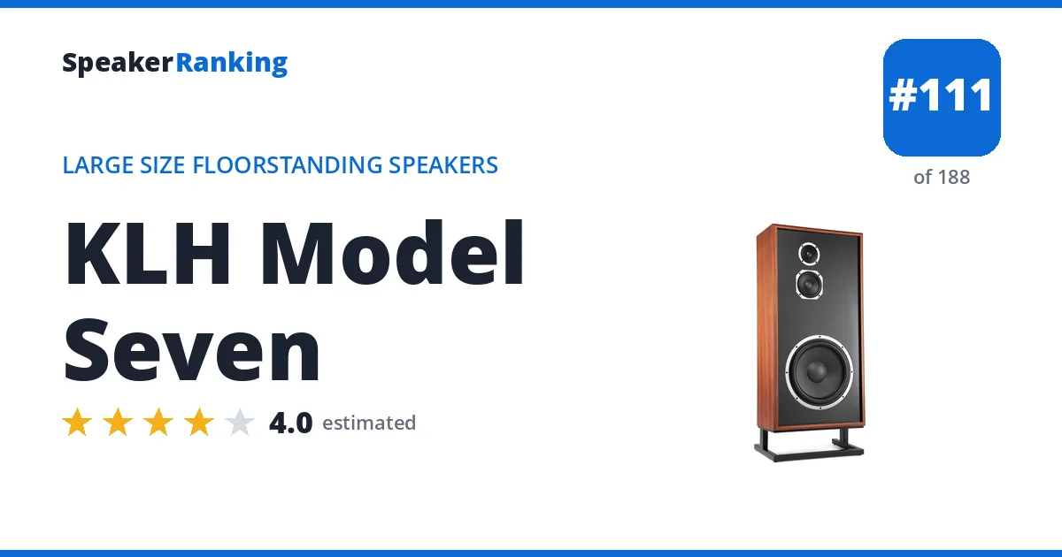 KLH Model Seven - ranked #111 of 188 Large Size Floorstanding Speakers · Editor's rating 4/5