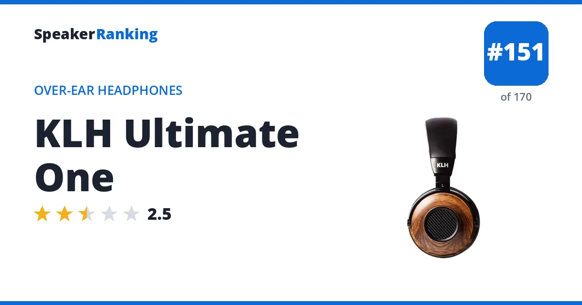 KLH Ultimate One - ranked #147 of 165 Over-Ear Headphones · Editor's rating 2.5/5