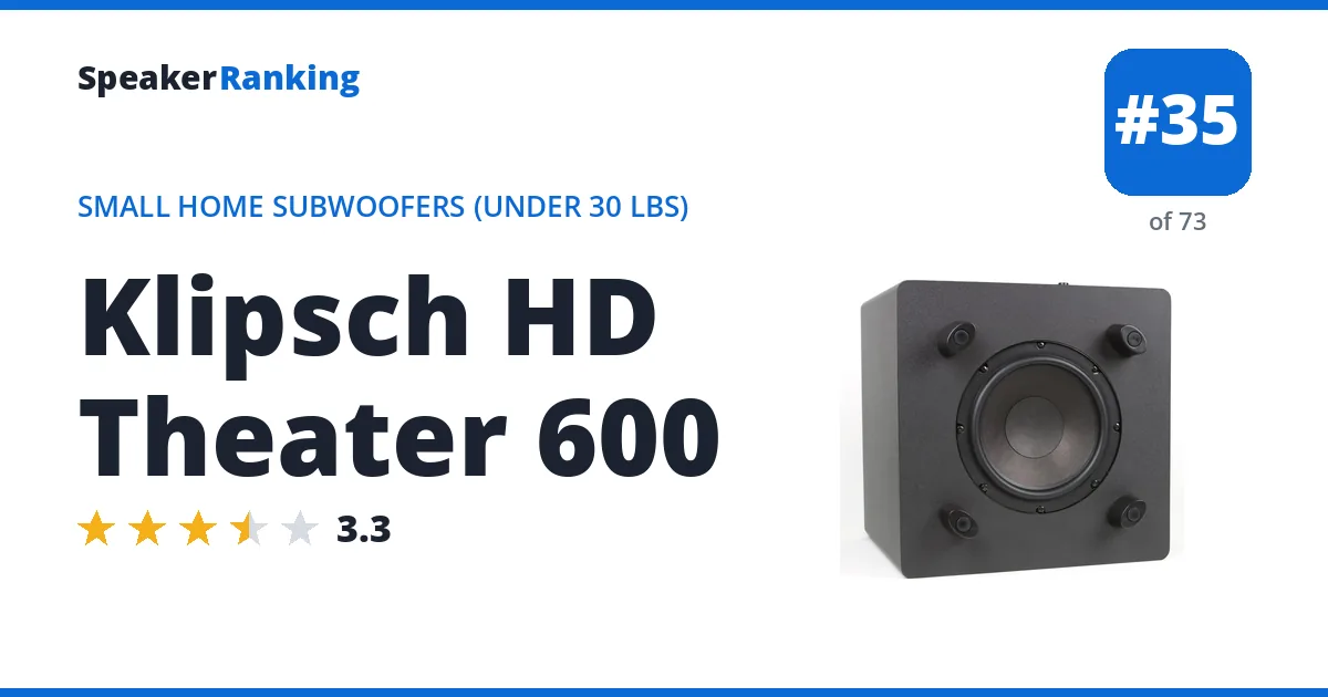 Klipsch HD Theater 600 ranking card