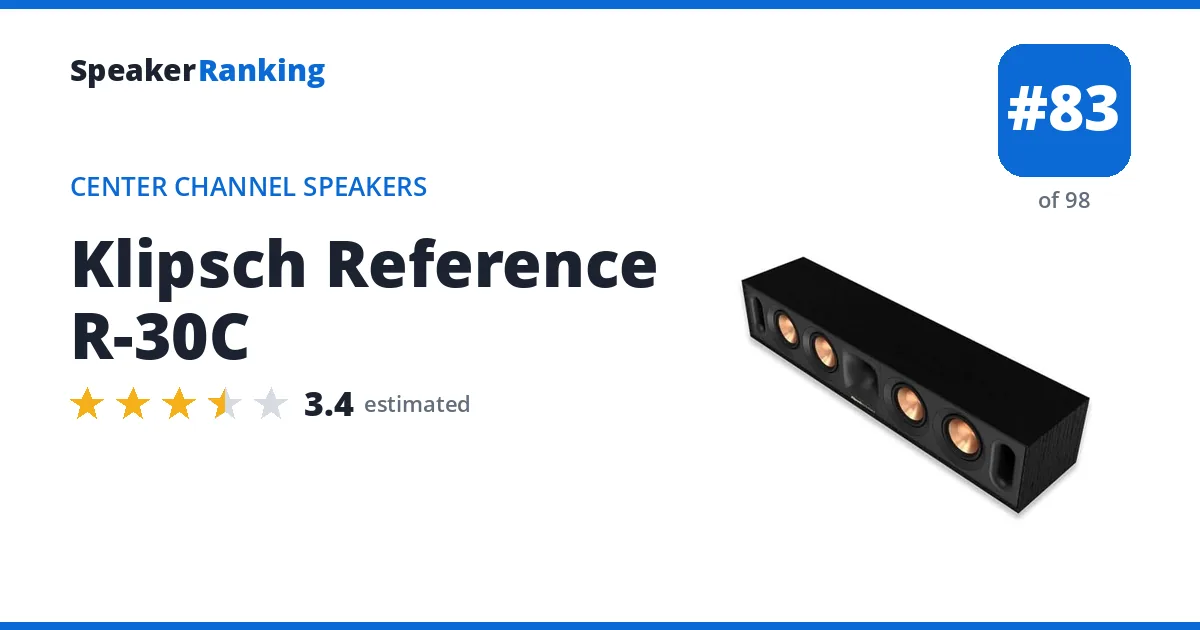 Klipsch Reference R-30C - ranked #83 of 98 Center Channel Speakers · Editor's rating 3.4/5