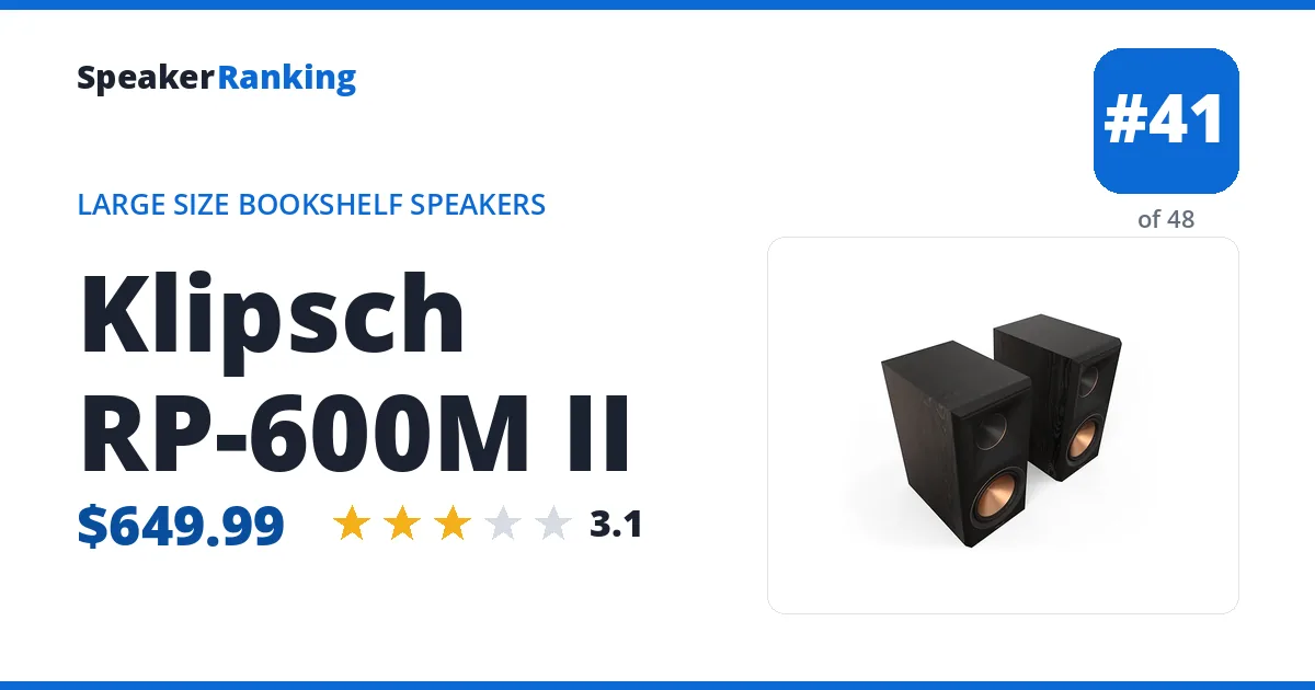 Klipsch RP-600M II ranking card