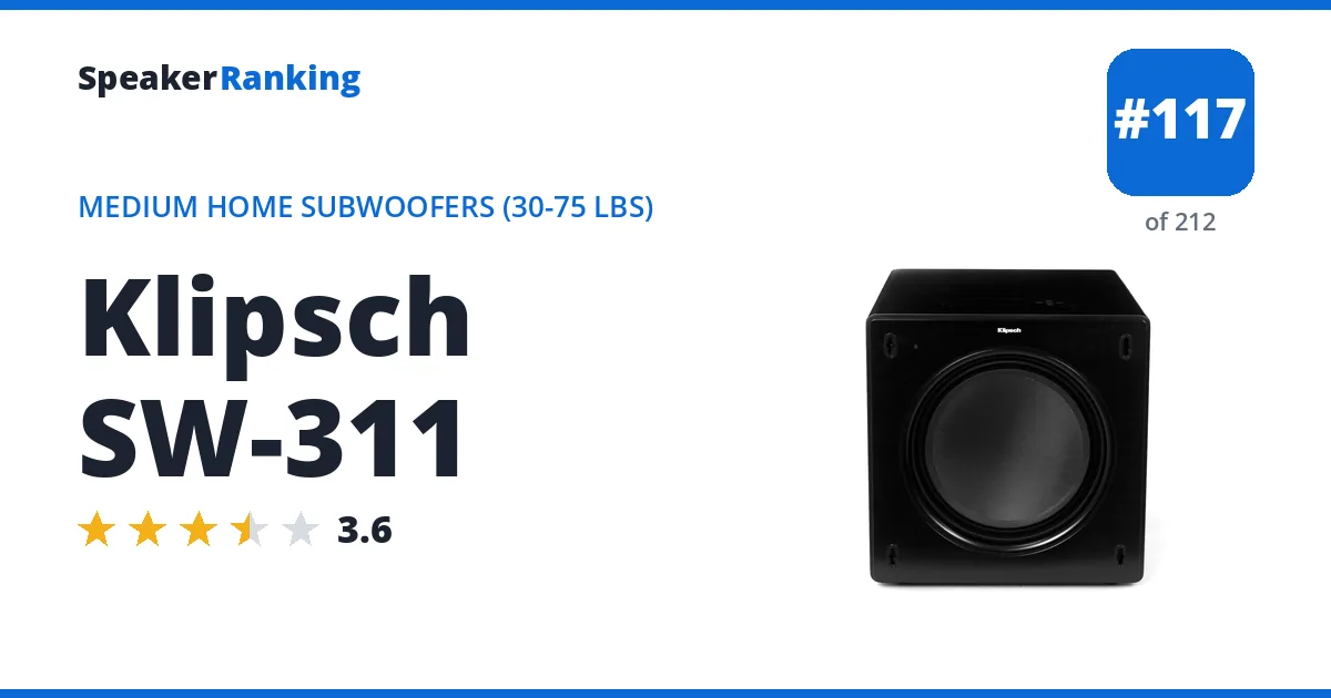Klipsch SW-311 ranking card