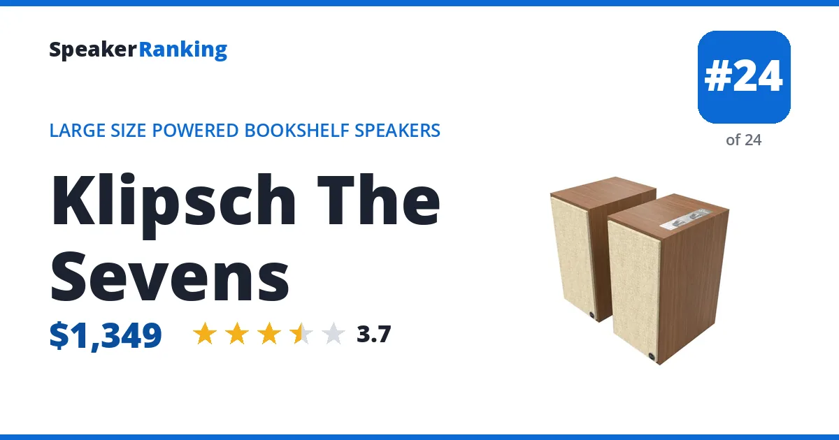Klipsch The Sevens - ranked #24 of 24 Large Size Powered Bookshelf Speakers · Editor's rating 3.7/5