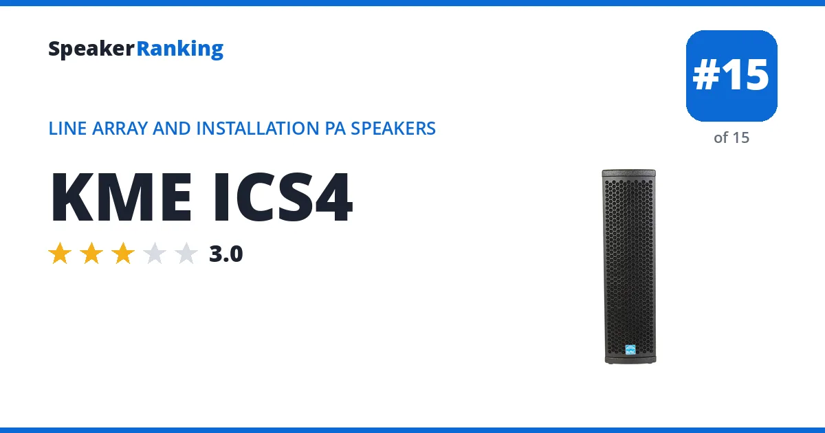 KME ICS4 - ranked #15 of 15 Line Array and Installation PA Speakers · Editor's rating 3/5