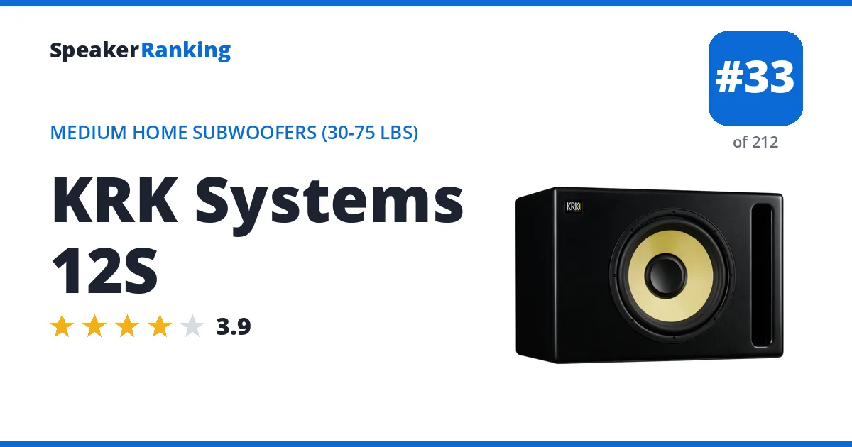 KRK Systems 12S ranking card