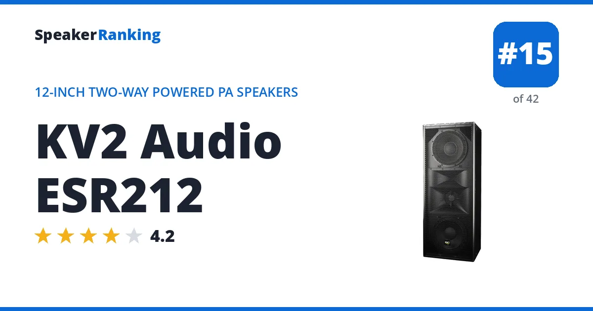 KV2 Audio ESR212 - ranked #15 of 42 12-Inch Two-Way Powered PA Speakers · Editor's rating 4.2/5