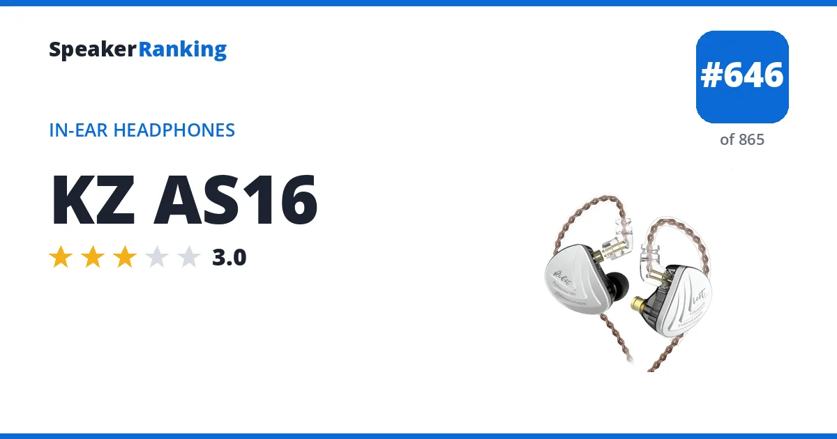 KZ AS16 - ranked #646 of 865 In-Ear Headphones · Editor's rating 3/5