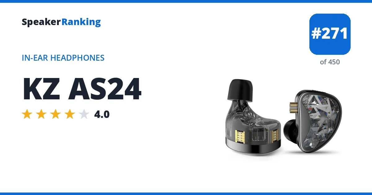 KZ AS24 - ranked #271 of 450 In-Ear Headphones · Editor's rating 4/5