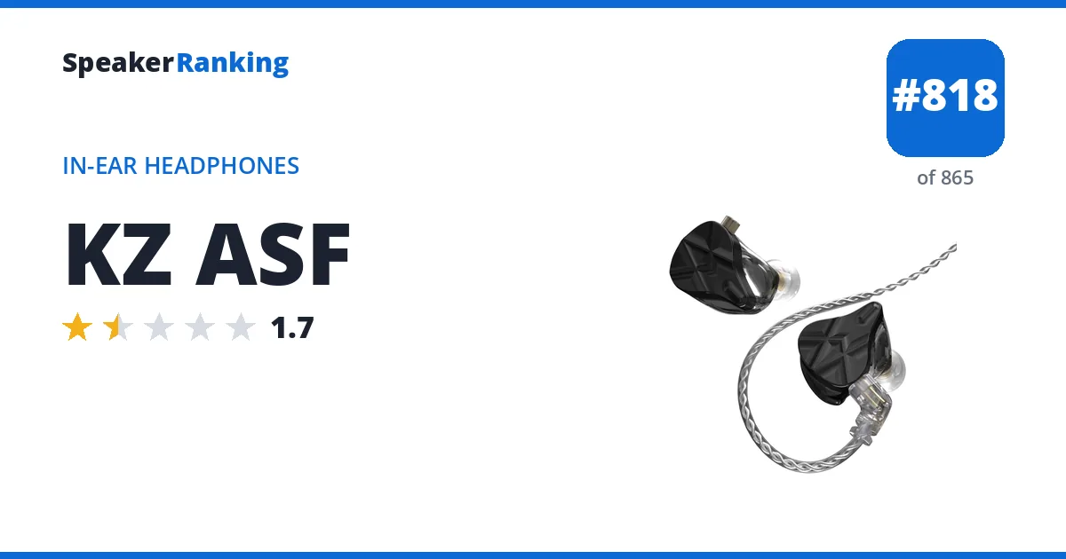 KZ ASF - ranked #818 of 865 In-Ear Headphones · Editor's rating 1.7/5