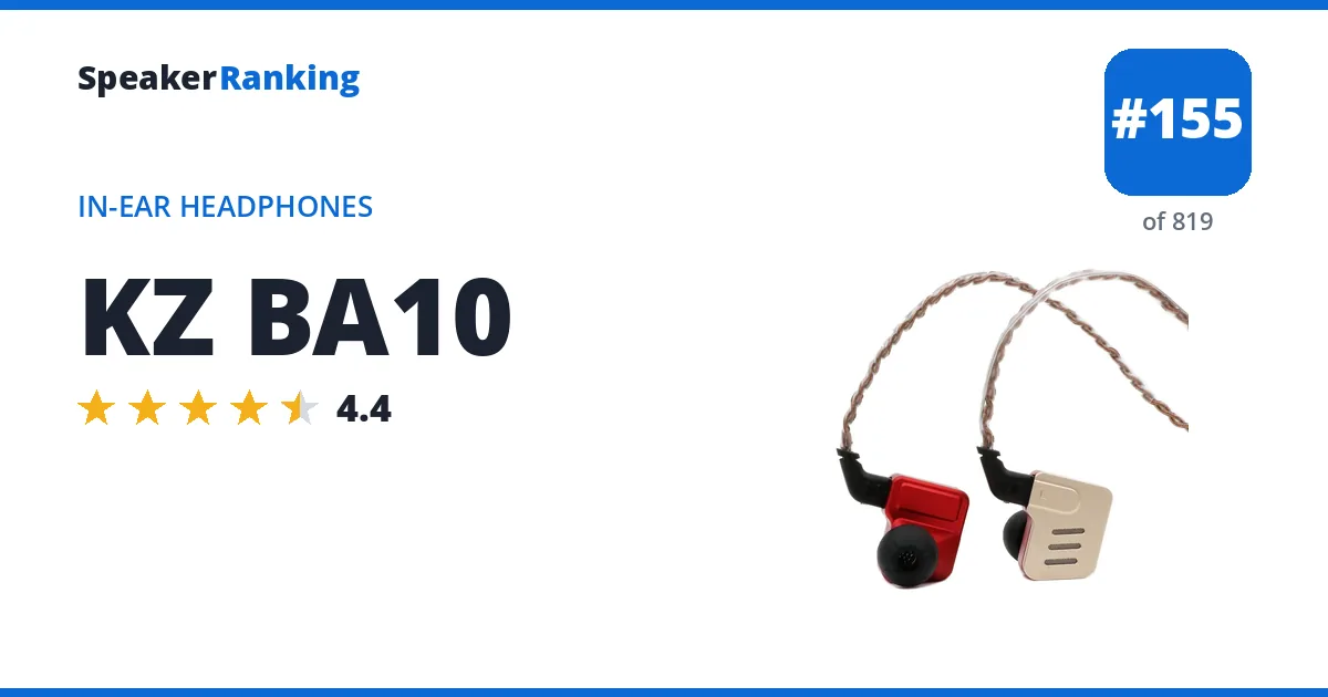KZ BA10 - ranked #155 of 749 In-Ear Headphones · Editor's rating 4.4/5
