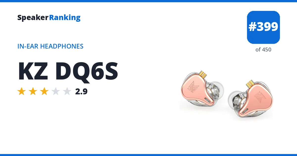 KZ DQ6S ranking card