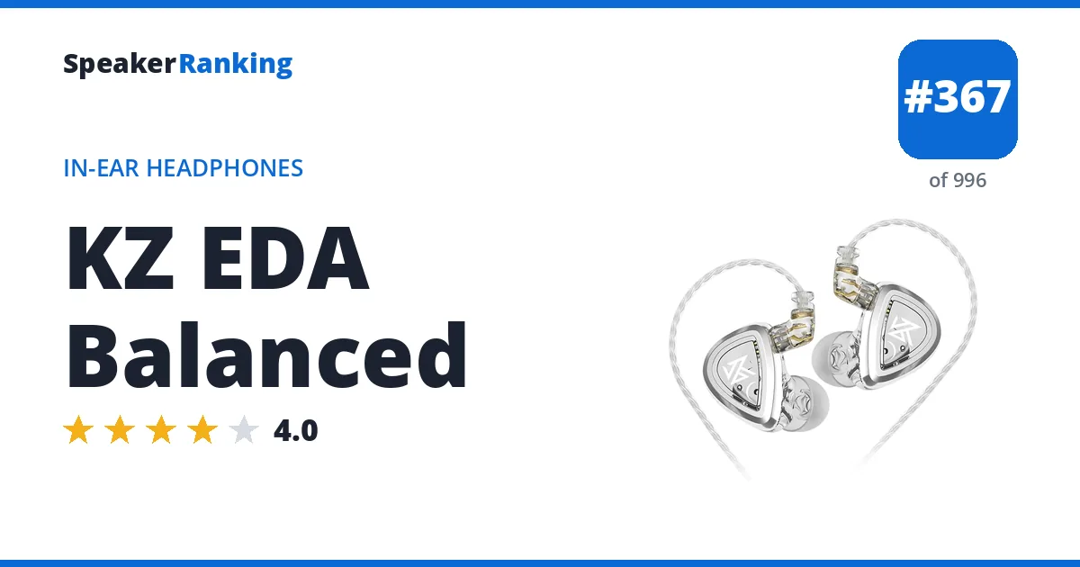 KZ EDA Balanced - ranked #367 of 996 In-Ear Headphones · Editor's rating 4/5