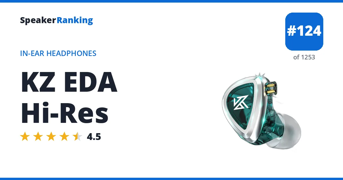 KZ EDA Hi-Res - ranked #124 of 1253 In-Ear Headphones · Editor's rating 4.5/5