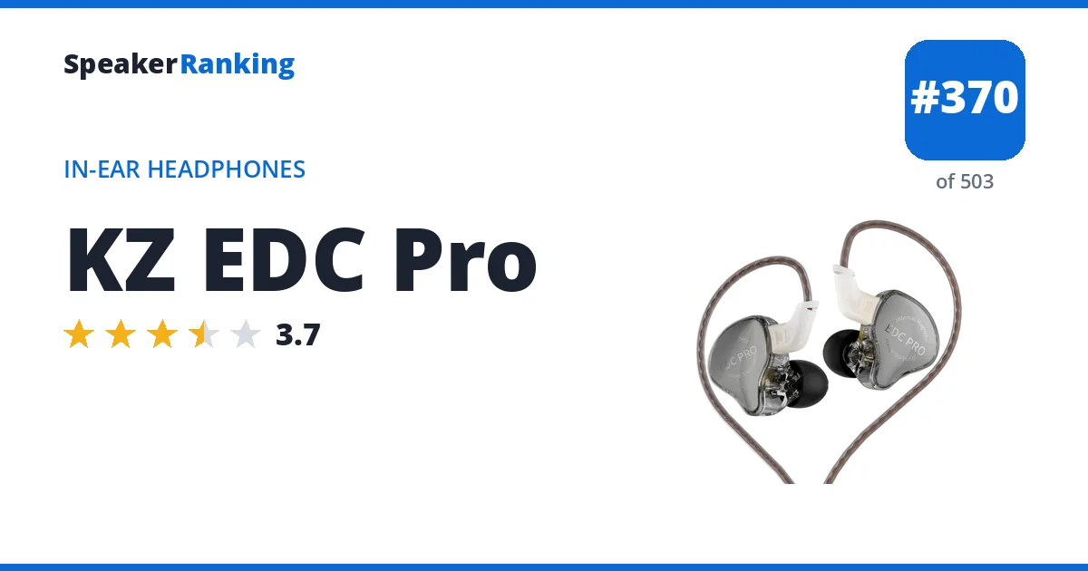 KZ EDC Pro - ranked #354 of 487 In-Ear Headphones · Editor's rating 3.7/5