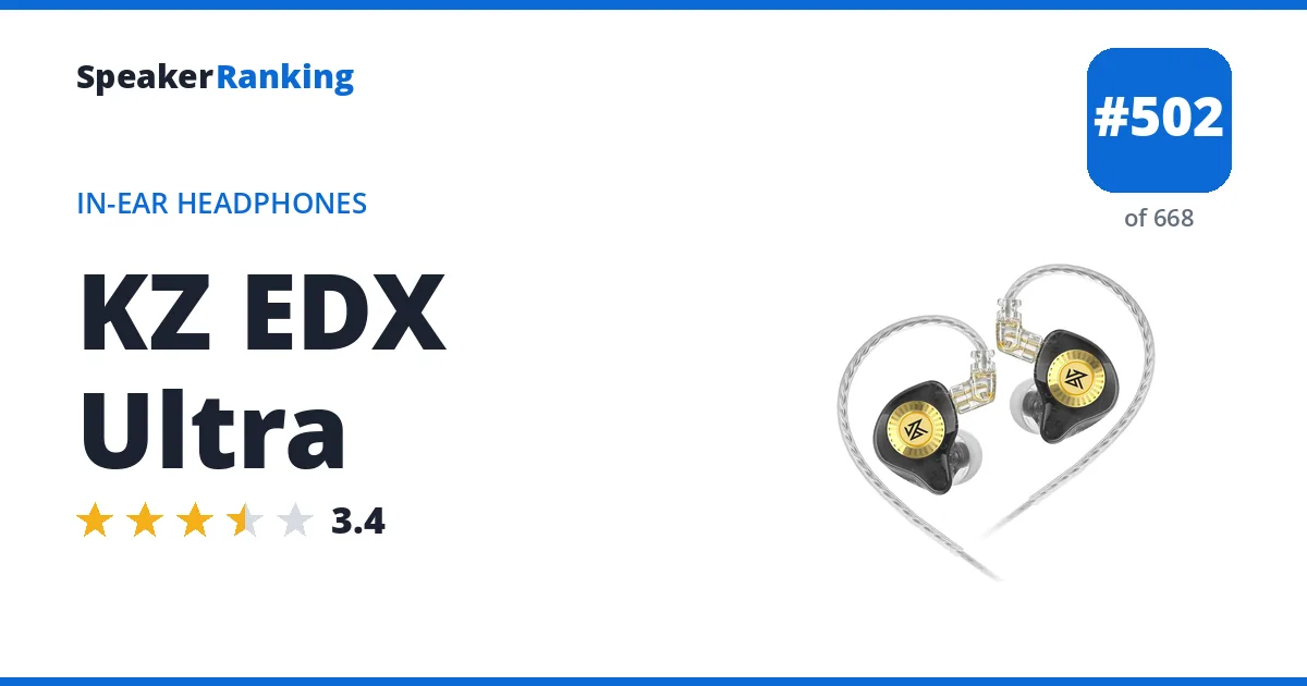 KZ EDX Ultra - ranked #498 of 657 In-Ear Headphones · Editor's rating 3.4/5