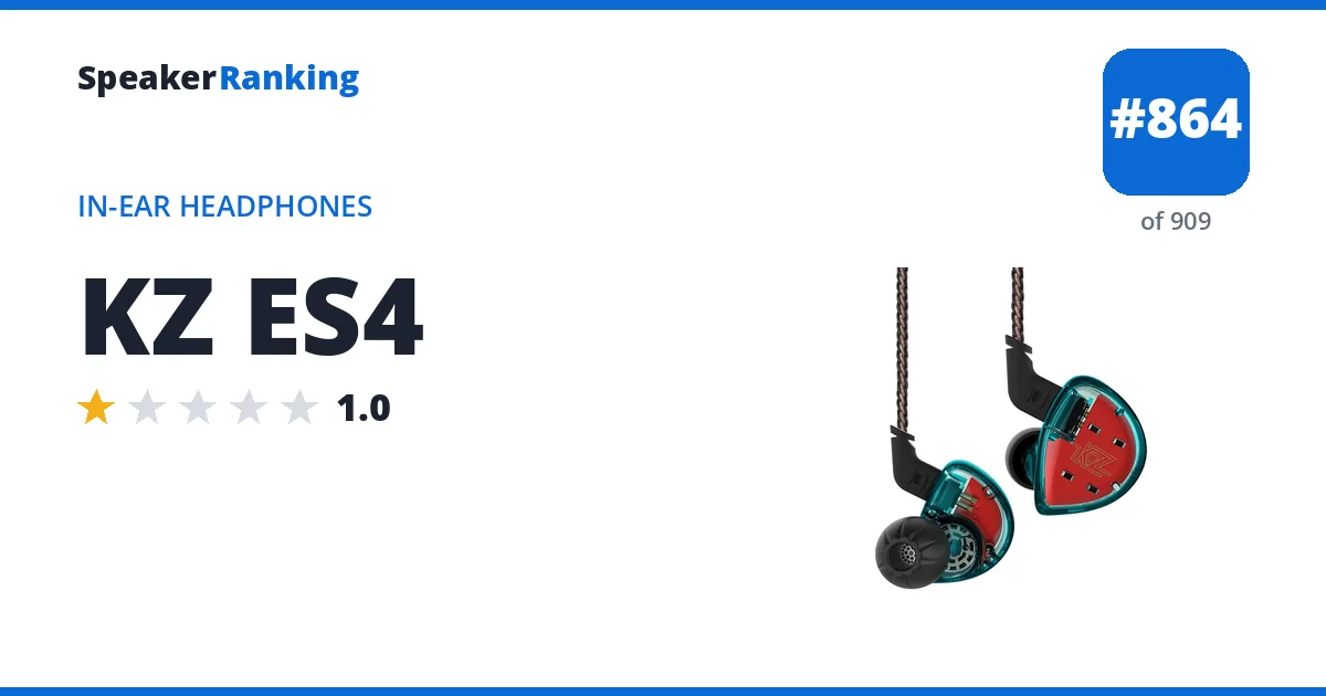 KZ ES4 - ranked #864 of 909 In-Ear Headphones · Editor's rating 1/5