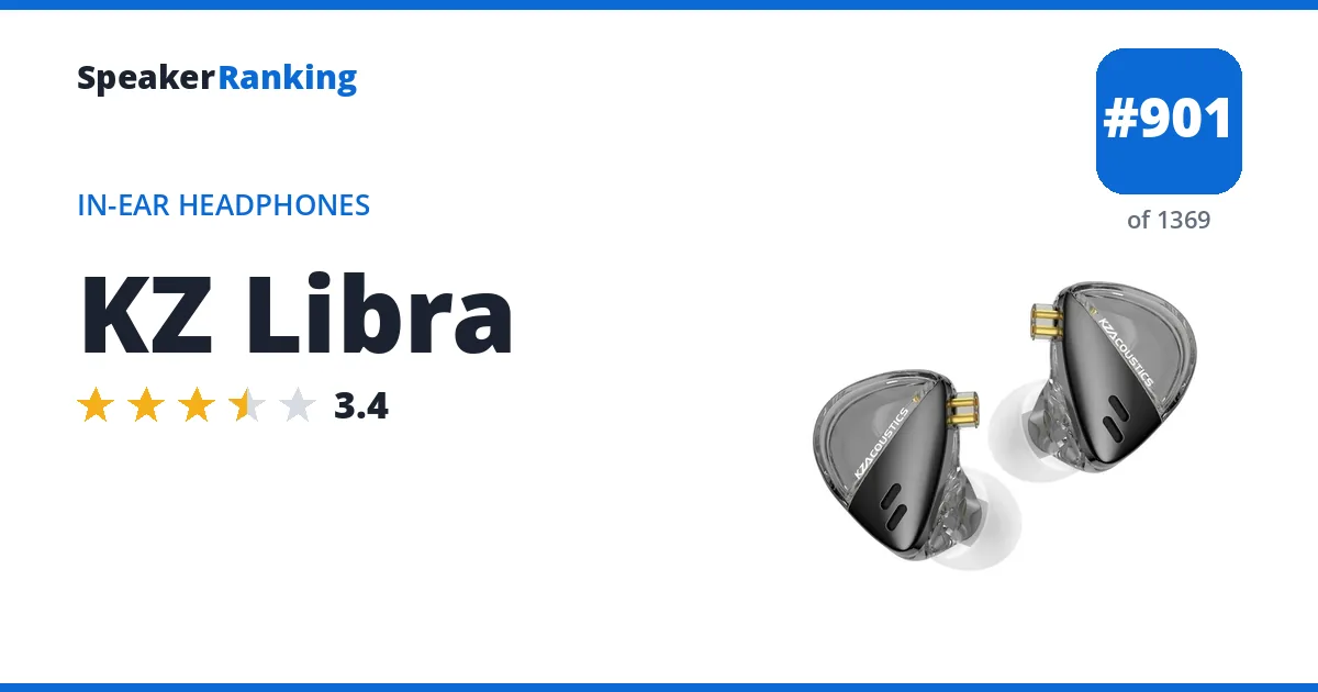 KZ Libra - ranked #901 of 1369 In-Ear Headphones · Editor's rating 3.4/5
