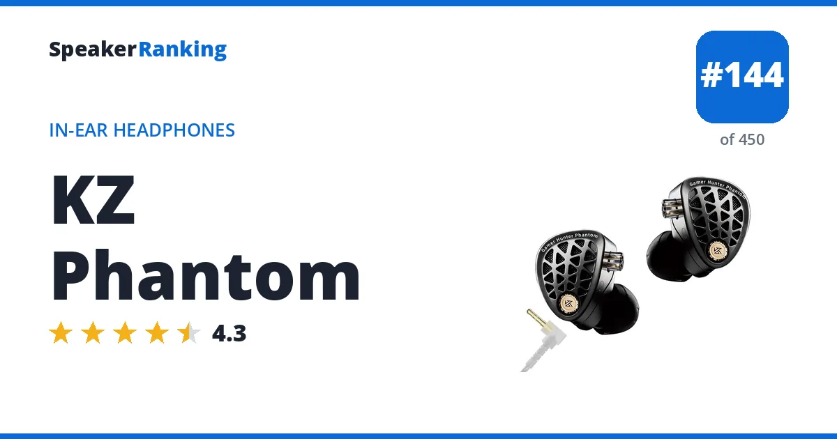 KZ Phantom - ranked #144 of 421 In-Ear Headphones · Editor's rating 4.3/5